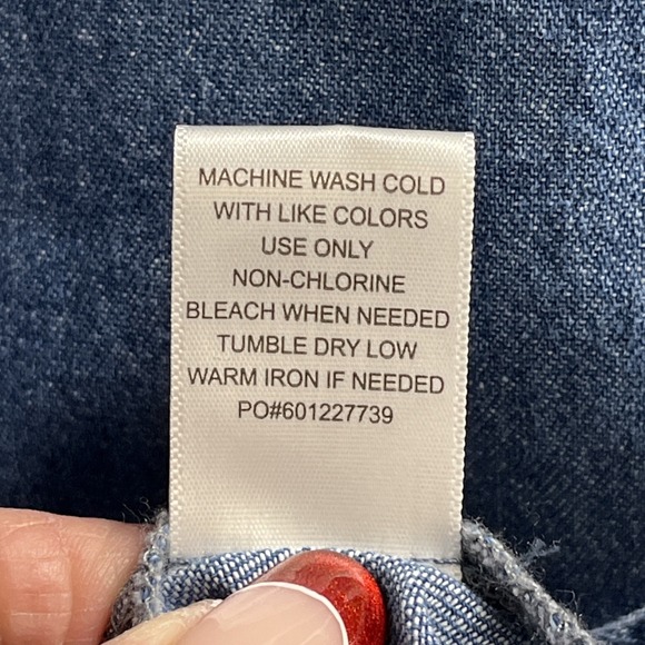 Northstyle Denim Dress Womens M Blue Button Down Collared Midi Western Rodeo - Picture 7 of 13